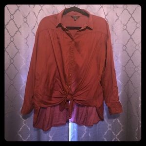Express oversize button down shirt